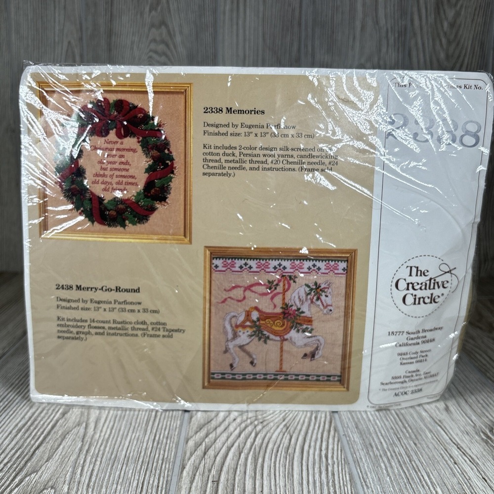 The Creative Circle #2338 Memories Holiday Crewel Embroidery Vintage Horse